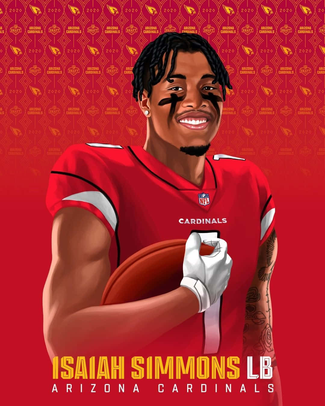 Isaiah Simmons Arizona Cardinals Illustration Wallpaper