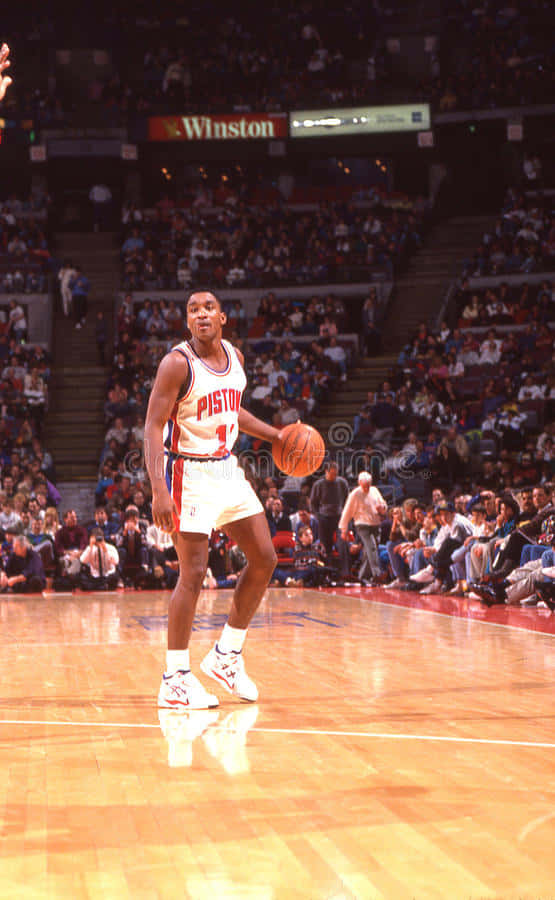 Isiah Thomas, The Nba Legend In Action Wallpaper