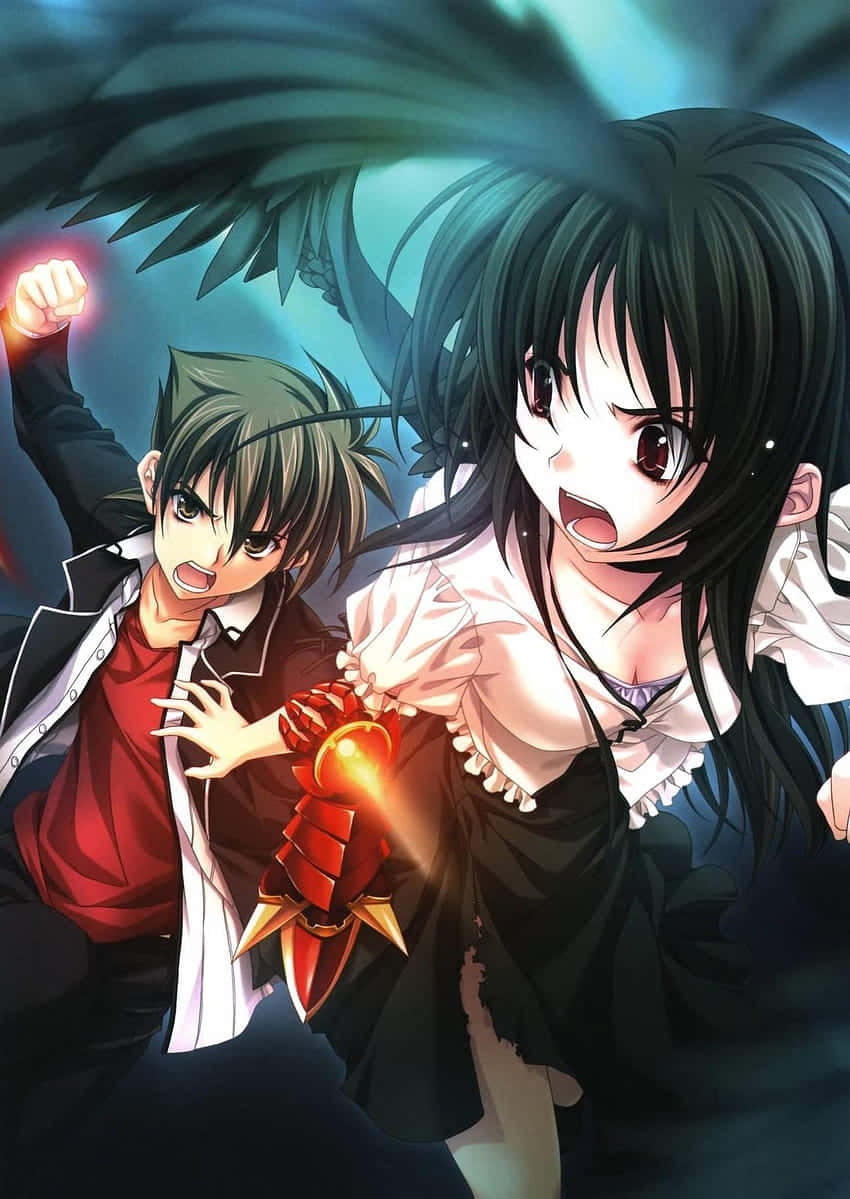 Issei_and_ Rias_ Anime_ Action_ Pose Wallpaper