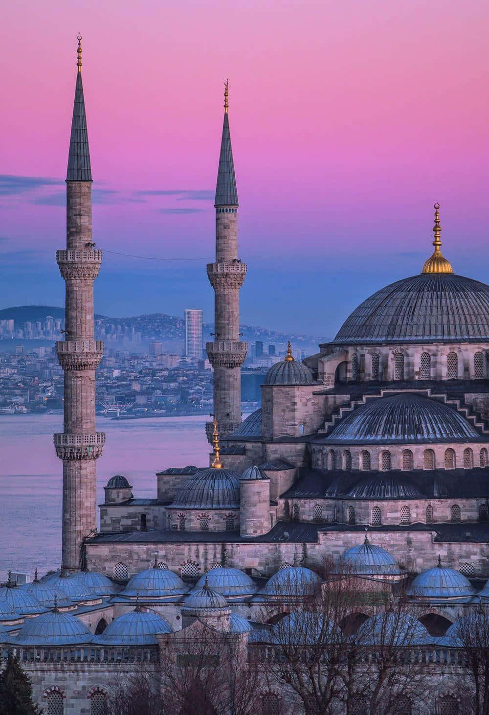 Istanbul Sunset Mosque Skyline Wallpaper