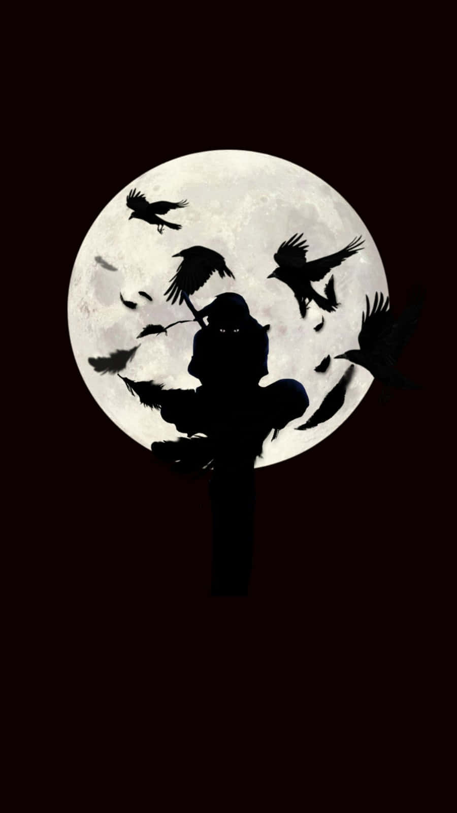 Itachi Silhouette Against Moon Wallpaper