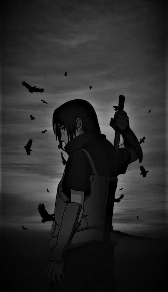 Itachi Silhouettewith Crows Wallpaper