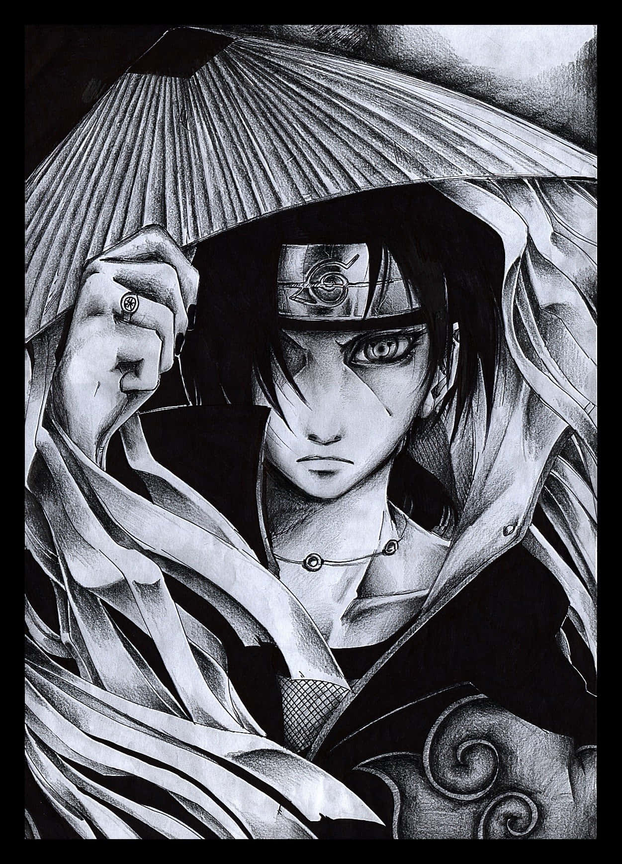 Itachi Uchiha Akatsuki Hat Artwork Wallpaper