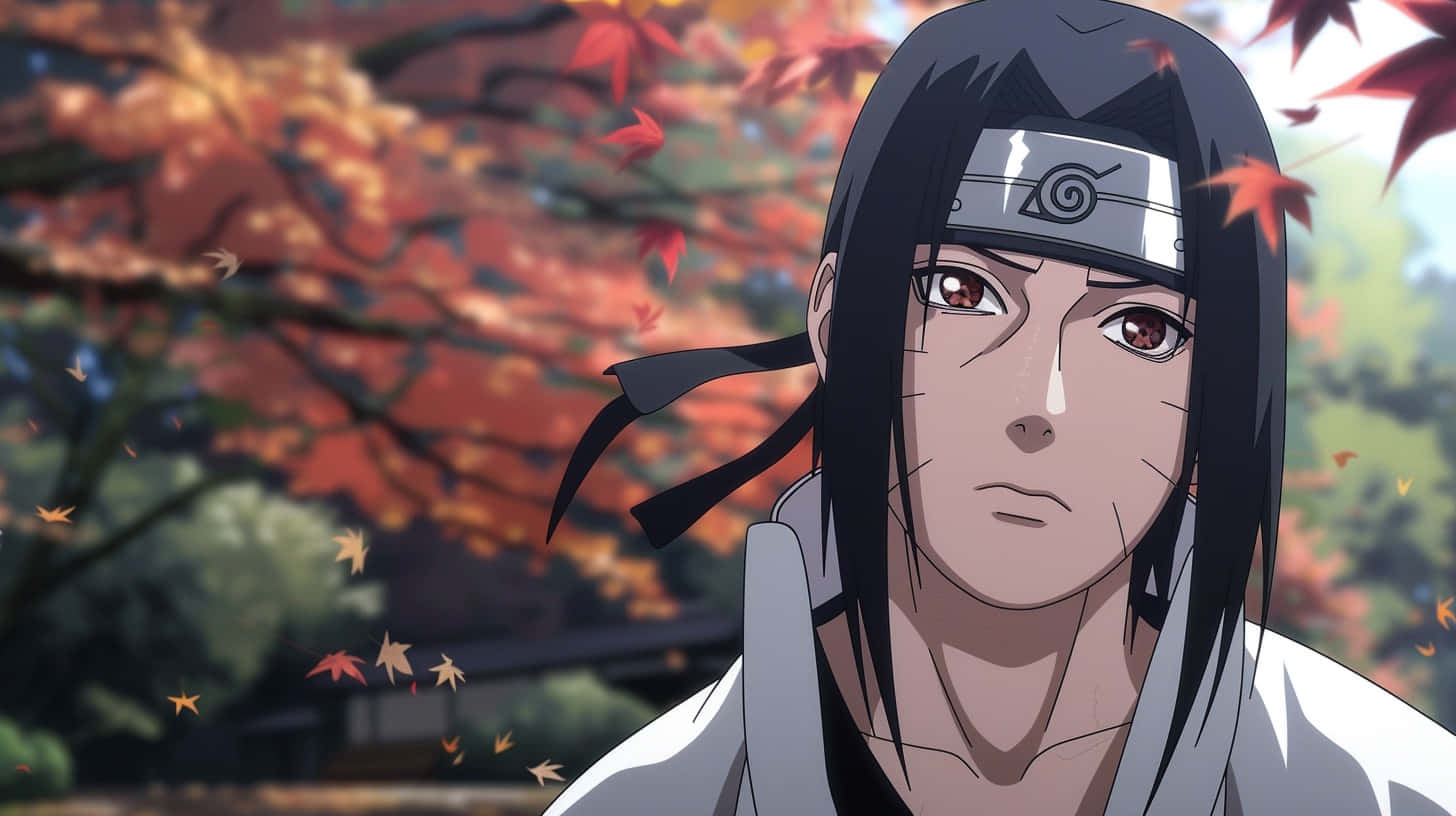 Itachi Uchiha Autumn Backdrop Wallpaper