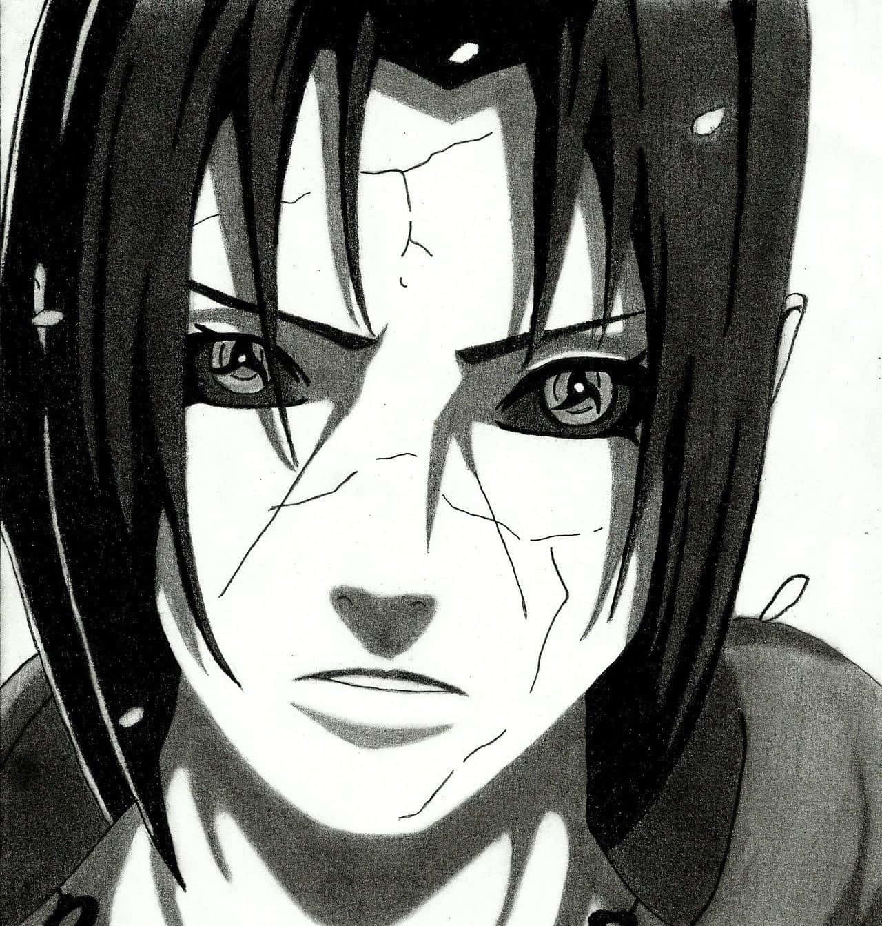 Itachi Uchiha Black White Sketch Wallpaper