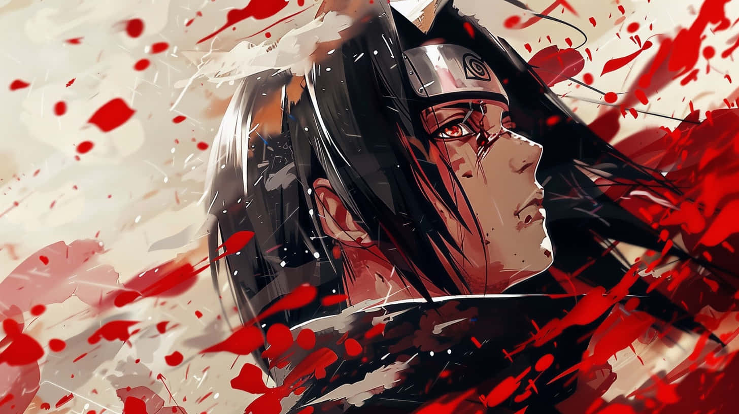 Itachi Uchiha Blood Splatter Art Wallpaper