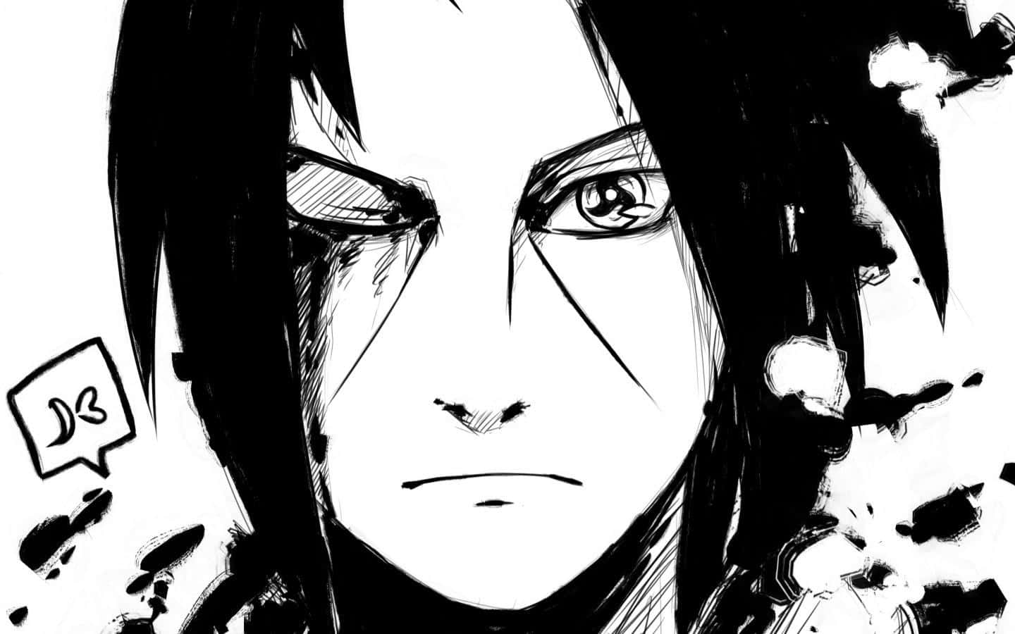 Itachi_ Uchiha_ Manga_ Art_ B W.jpg Wallpaper