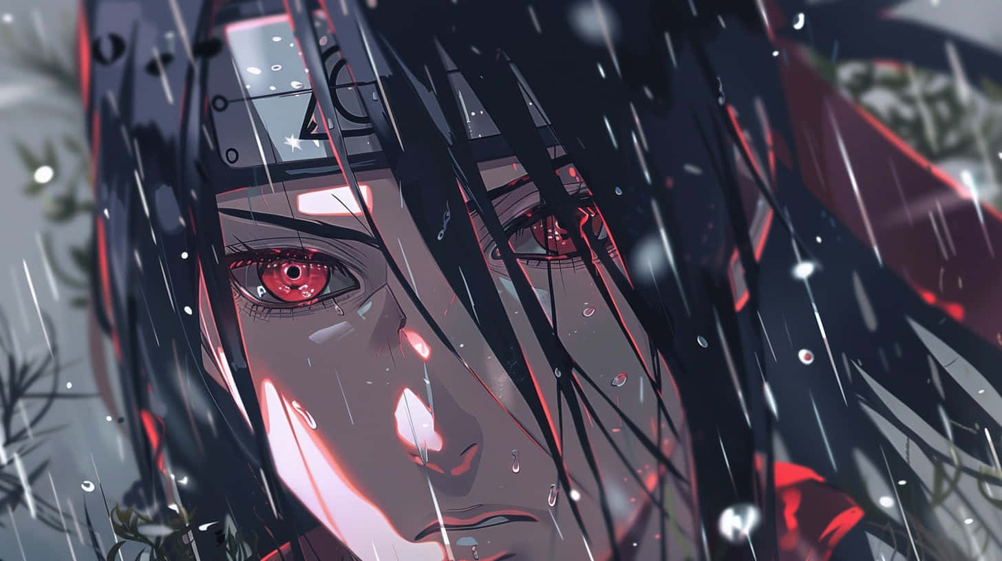 Itachi Uchiha Rain Sharingan Wallpaper