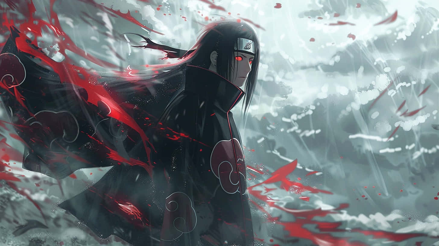 Itachi Uchiha Red Crows Storm Wallpaper