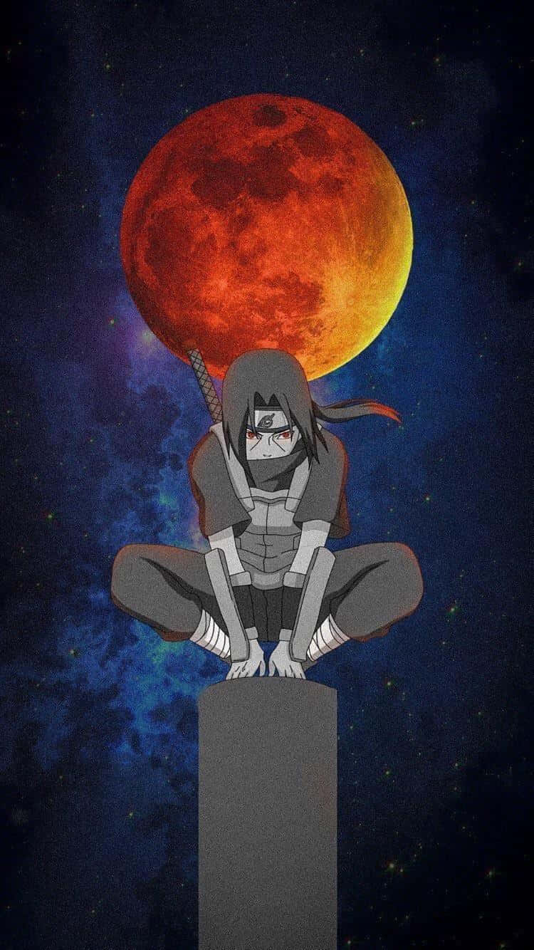 Itachi Uchiha Red Moon Wallpaper