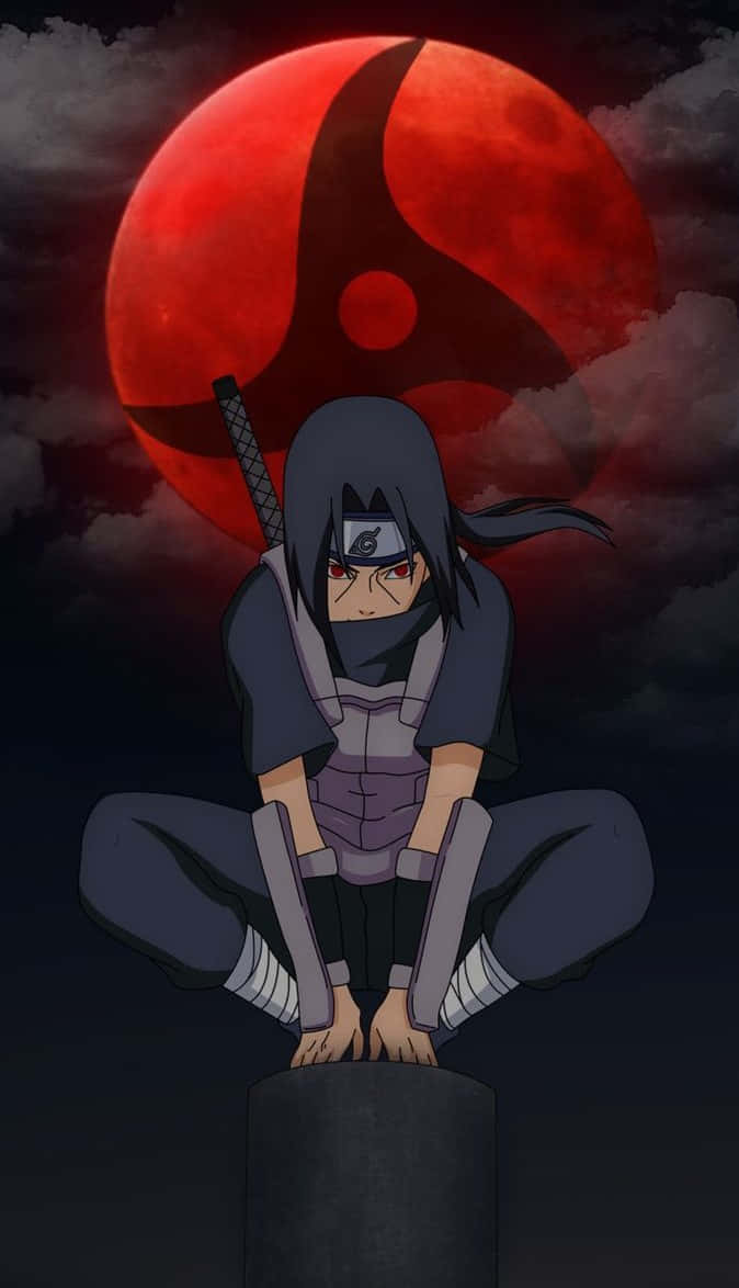 Itachi Uchiha Red Moon Wallpaper