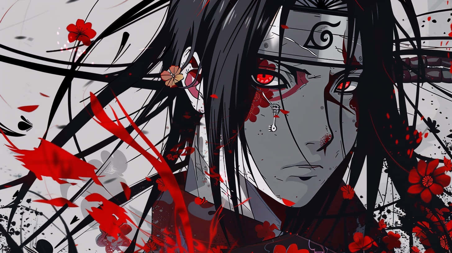 Itachi Uchiha Redand Black Artwork Wallpaper