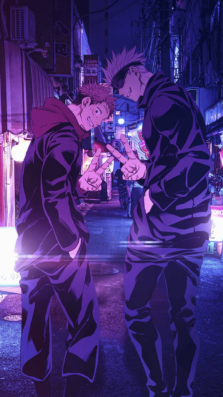 Itadori And Gojo Jujutsu Kaisen Iphone Wallpaper