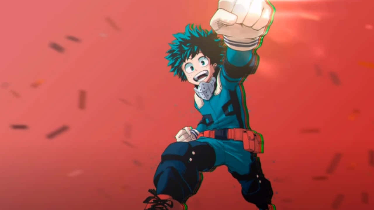 Izuku Pumping His Fist Deku Aesthetic Wallpaper