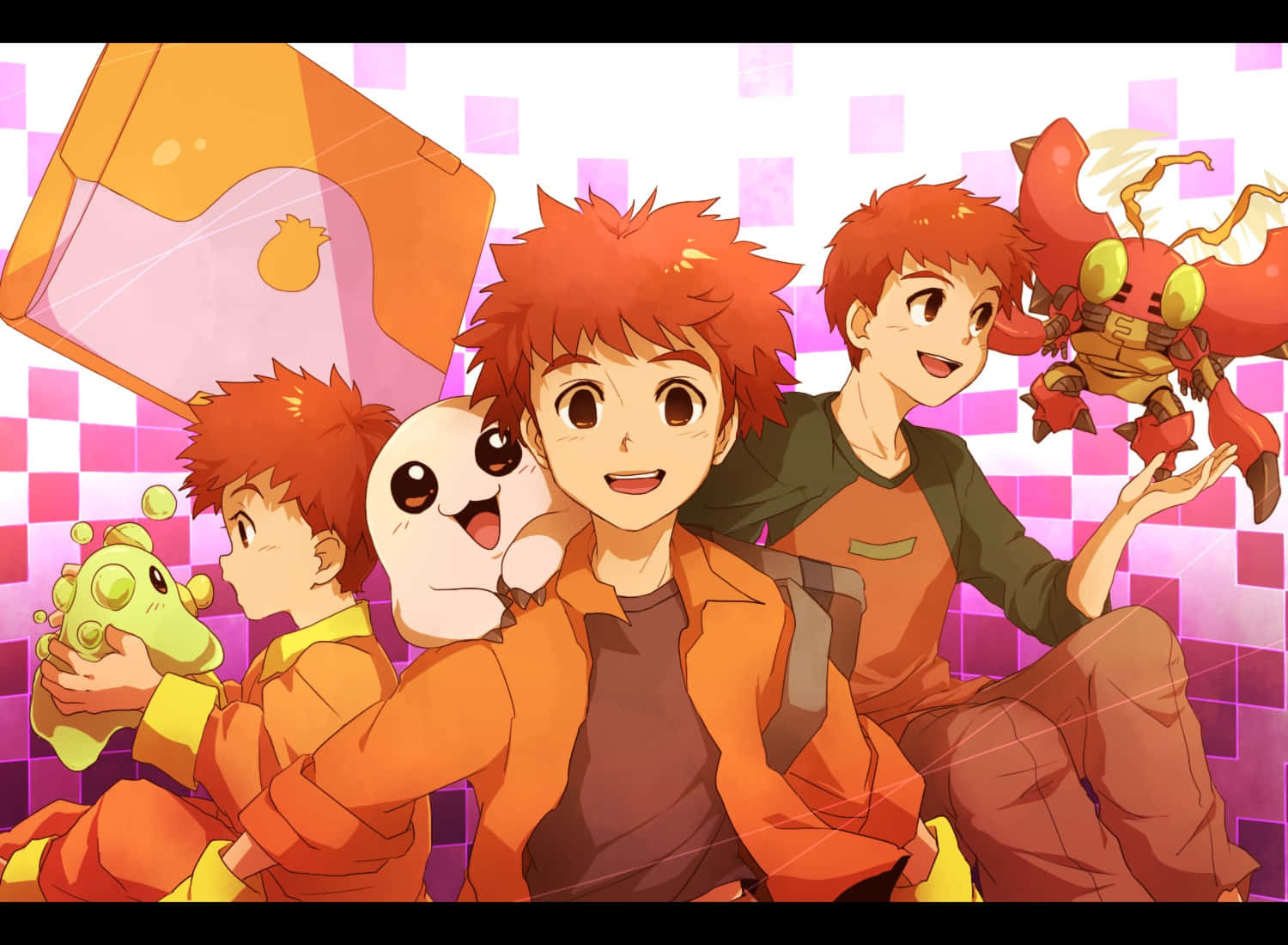 Izzyand Digimon Friends Illustration Wallpaper