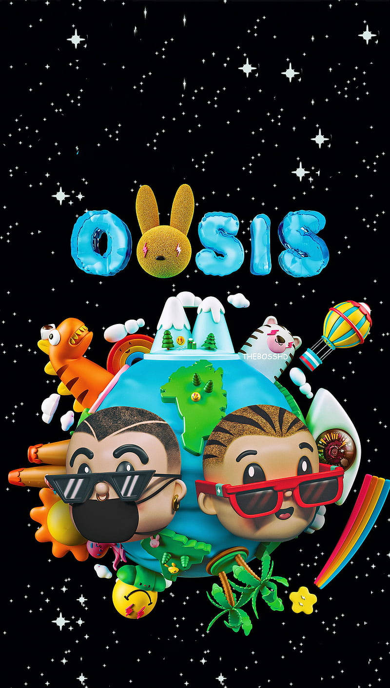 J Balvin And Bad Bunny Oasis Wallpaper