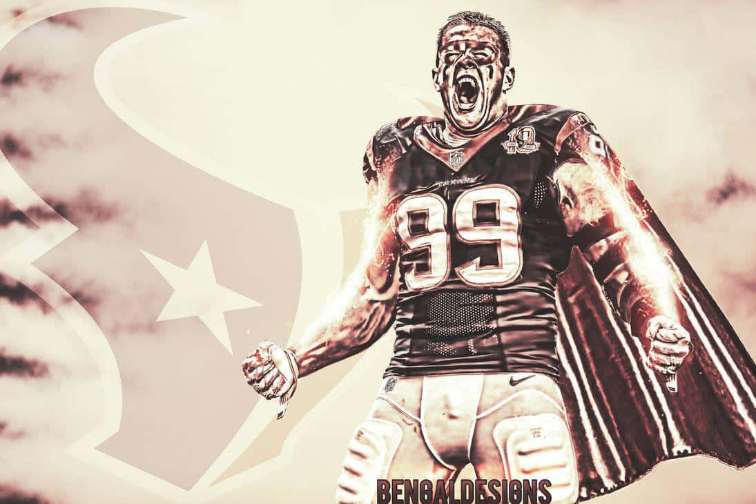 J.j Watt, A Three-time Nfl Defensive Player Of The Year Wallpaper