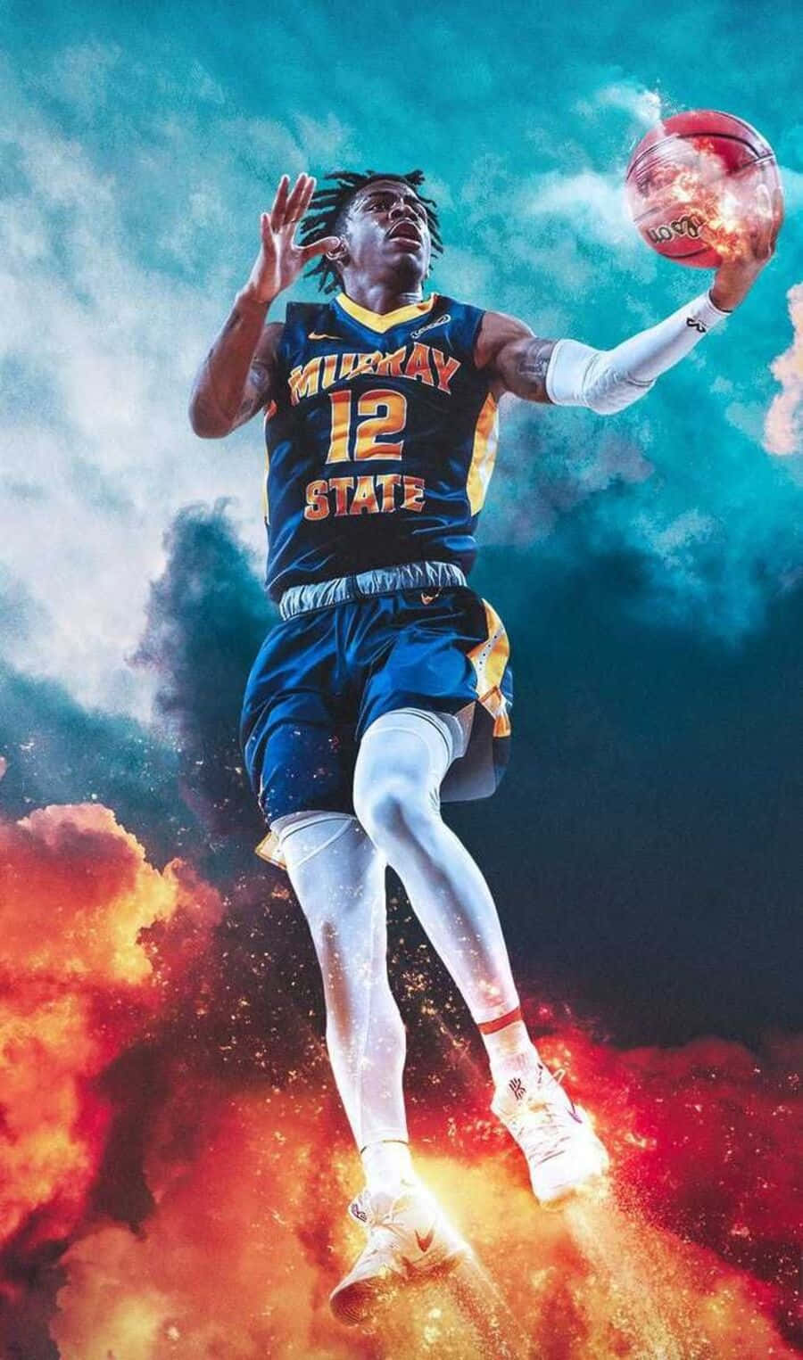 Ja Morant Murray State Dunk Artwork Wallpaper