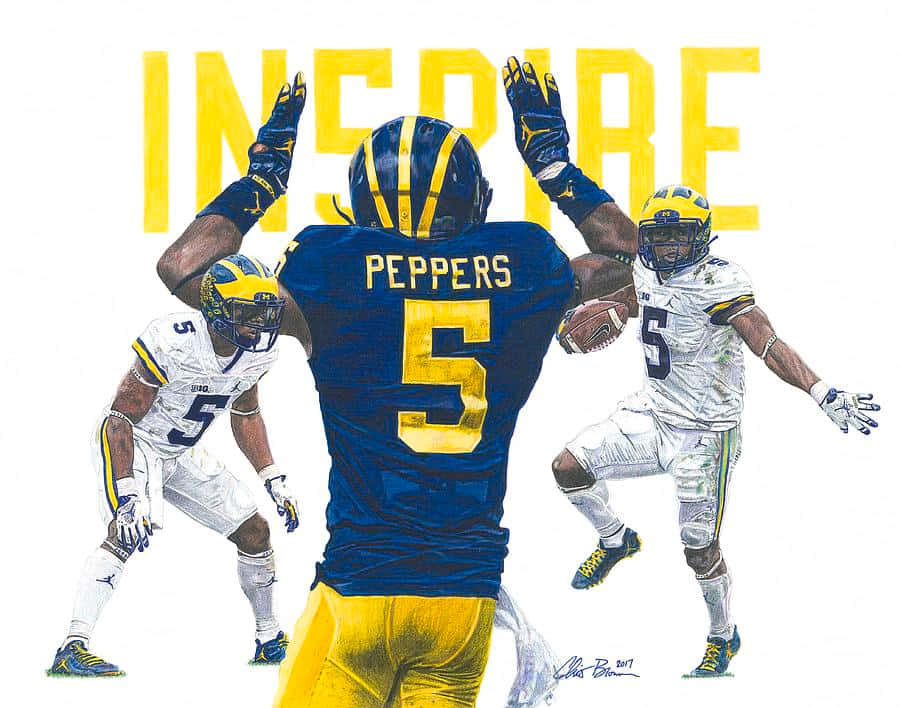 Jabrill Peppers Michigan Football Artwork Wallpaper