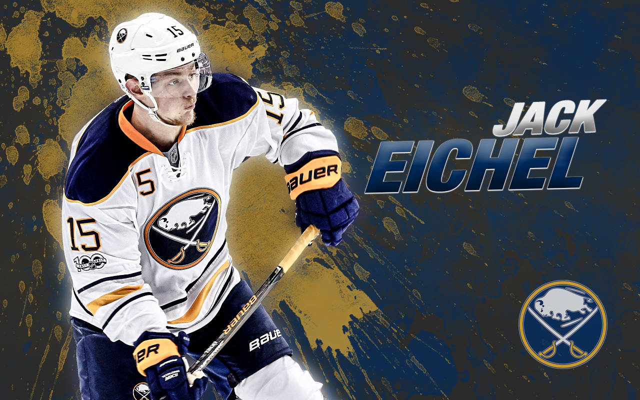 Jack Eichel Buffalo Sabres Yellow Splat Wallpaper