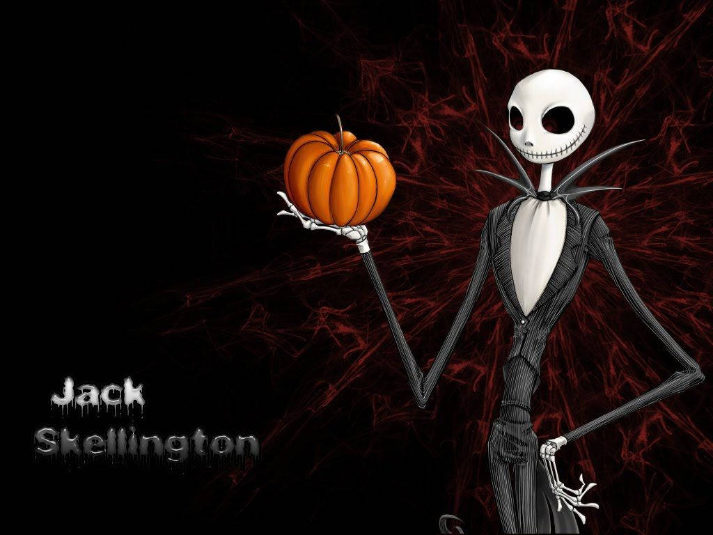 Jack-o'-lantern And Jack Skellington Wallpaper