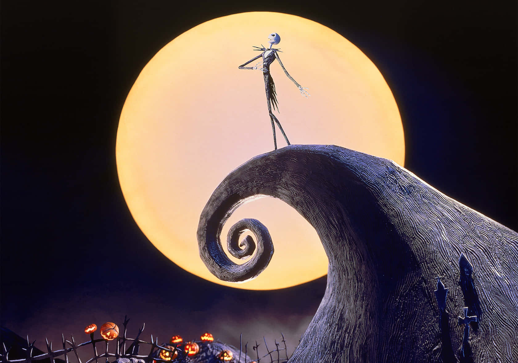 Jack Skellington Moonlight Hill Wallpaper