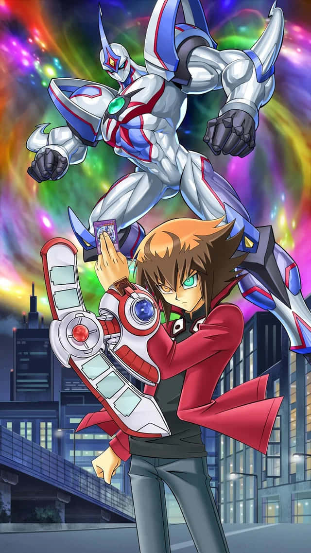 Jaden Yuki In An Intense Duel Wallpaper