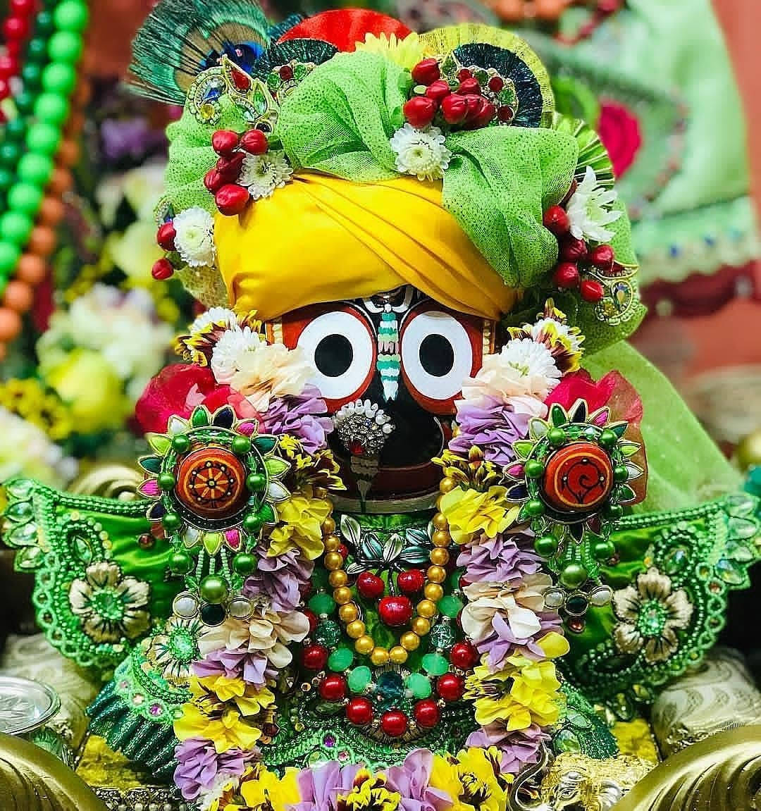 Jagannath In Green Dress Wallpaper