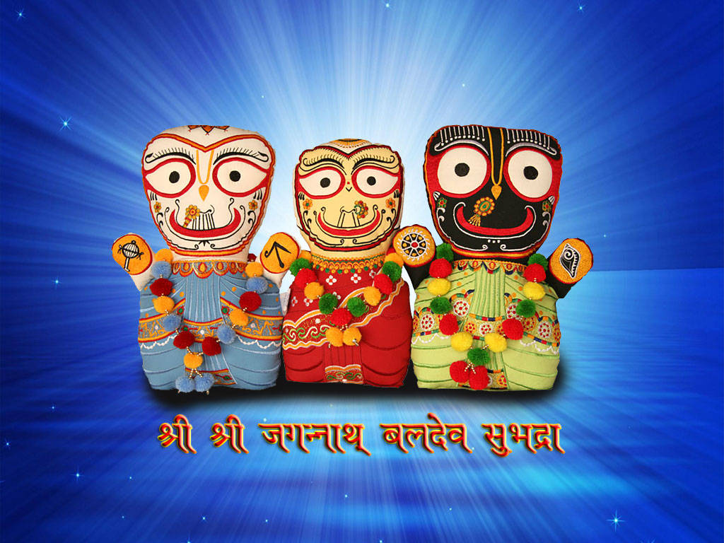 Jagannath Stitched Dolls Wallpaper