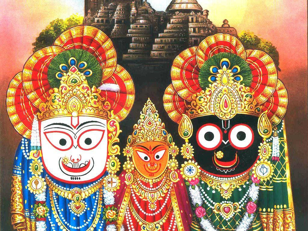 Jagannath Wearing Gold Ornaments Wallpaper