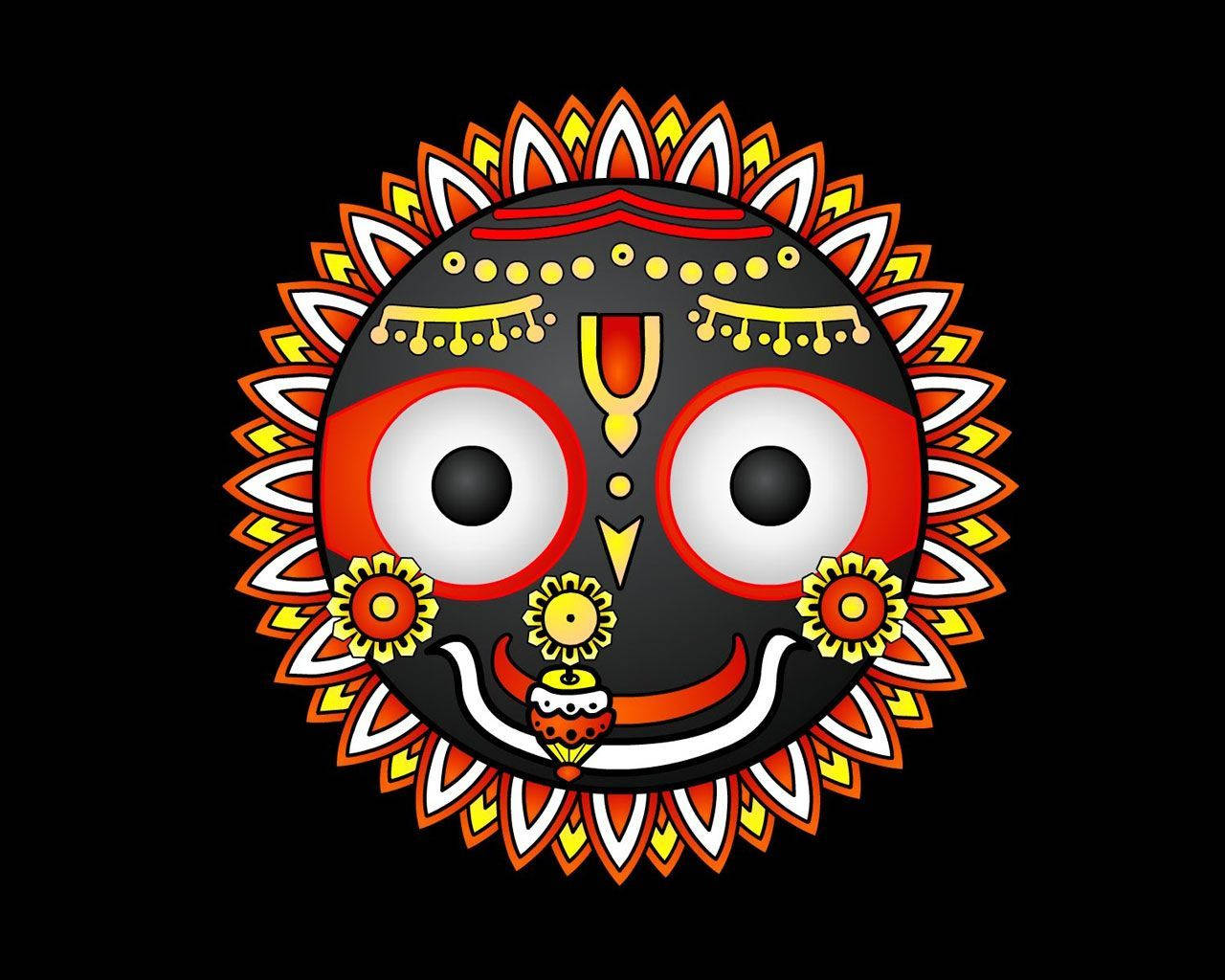 Jagannath With Gold Markings Wallpaper