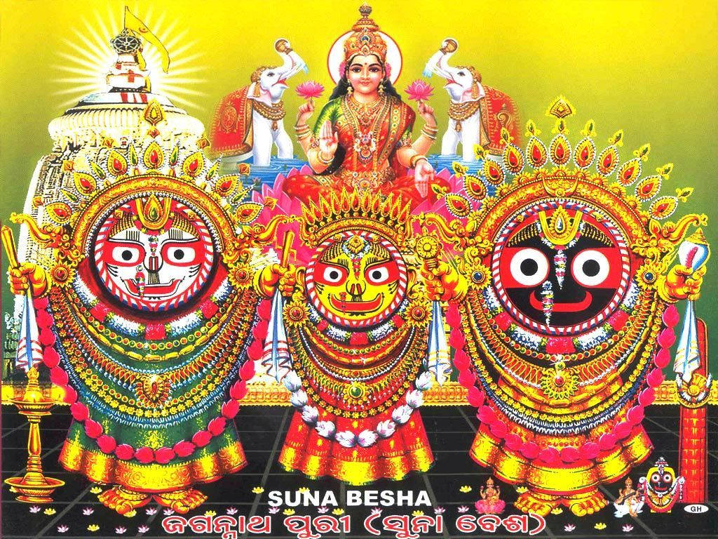 Jagannath With Hindu Deities Wallpaper