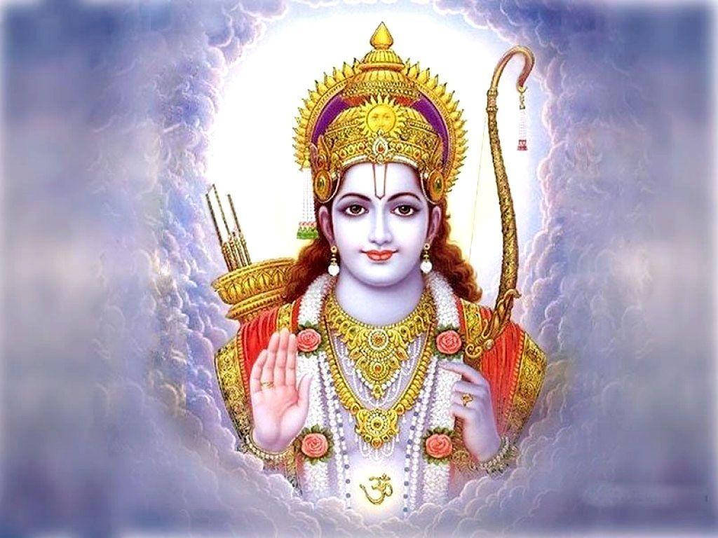 Jai Shri Ram Rama In Clouds Wallpaper