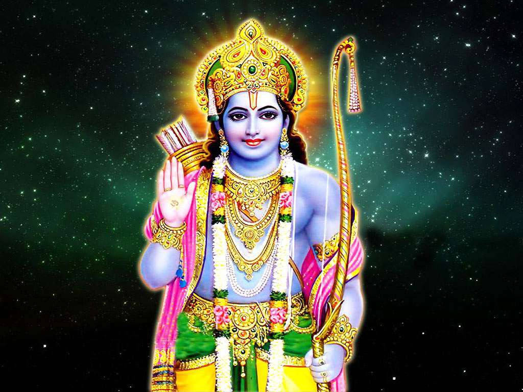 Jai Shri Ram Rama In Space Wallpaper