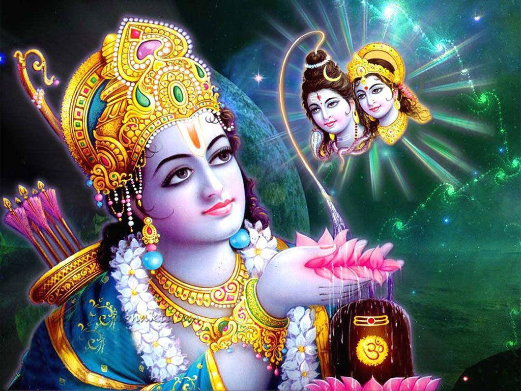 Jai Shri Ram Rama Looking At Rama Sita Head Wallpaper