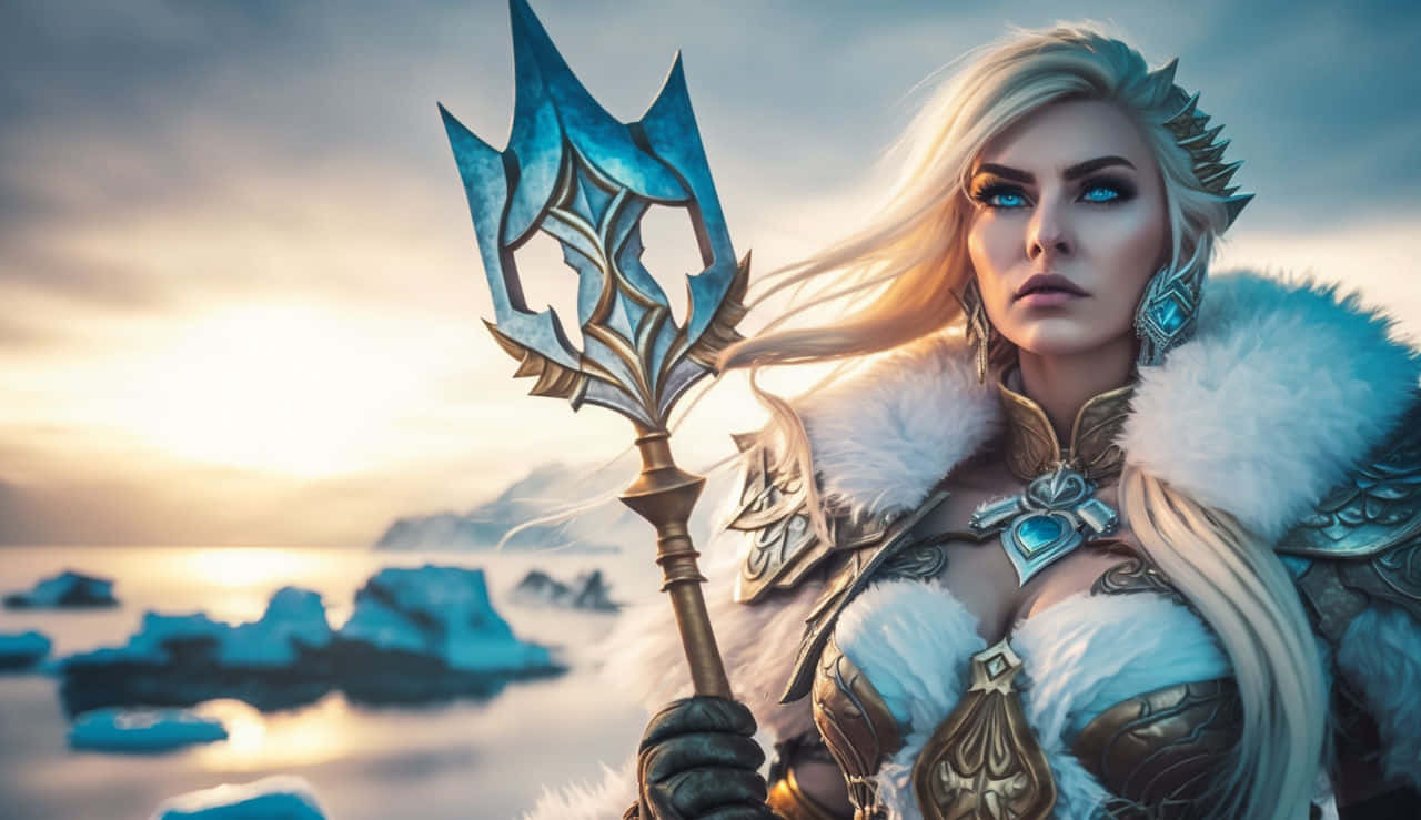 Jaina Proudmoore Cosplay Ice Backdrop Wallpaper