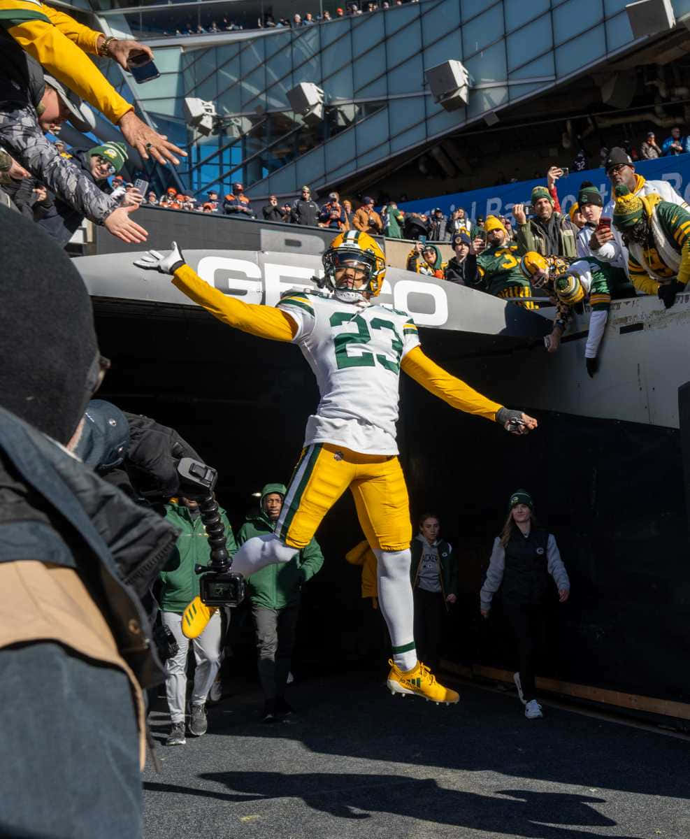 Jaire Alexander Packers Entrance Leap Wallpaper