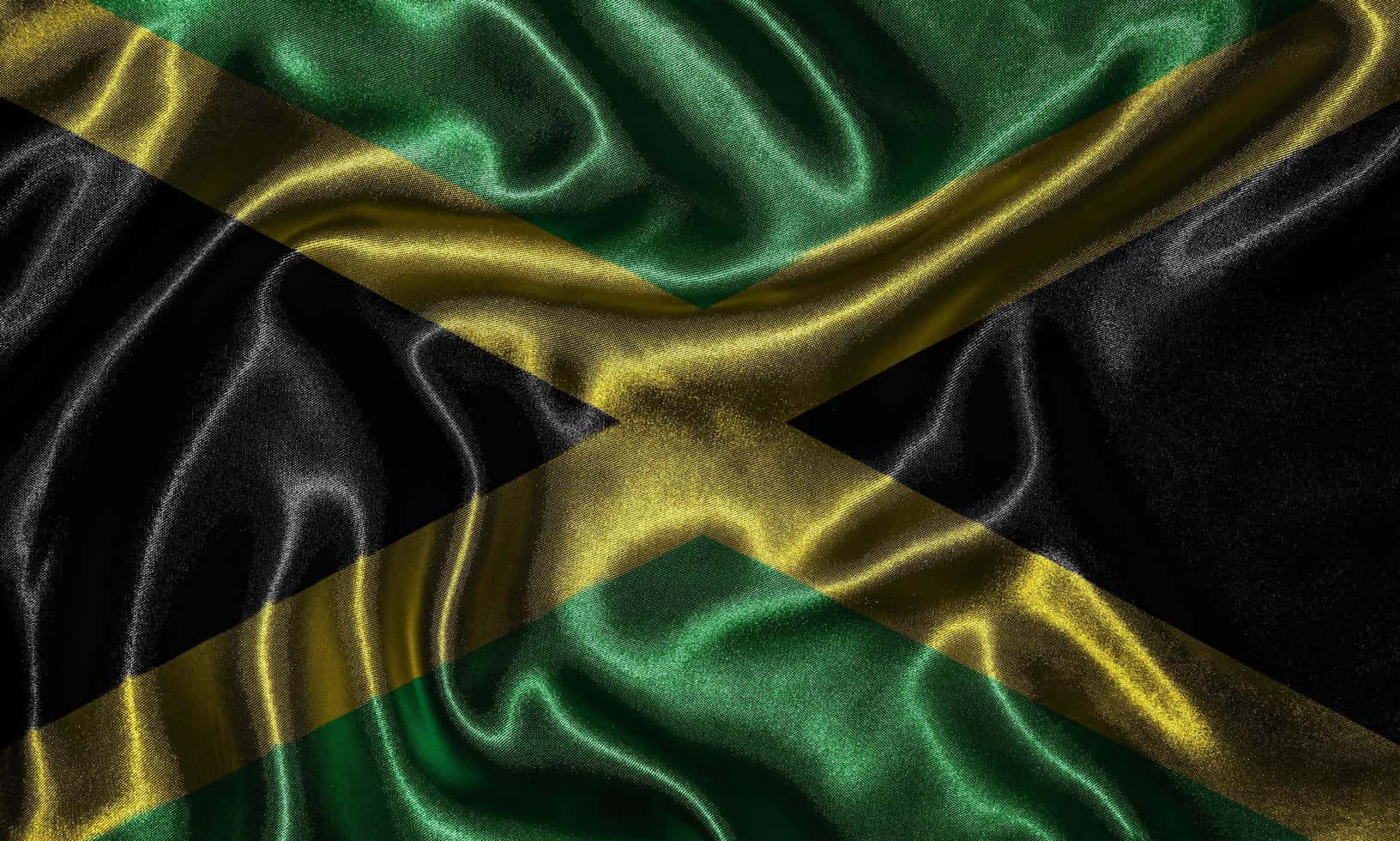 Jamaican Flag Wavy Texture Wallpaper