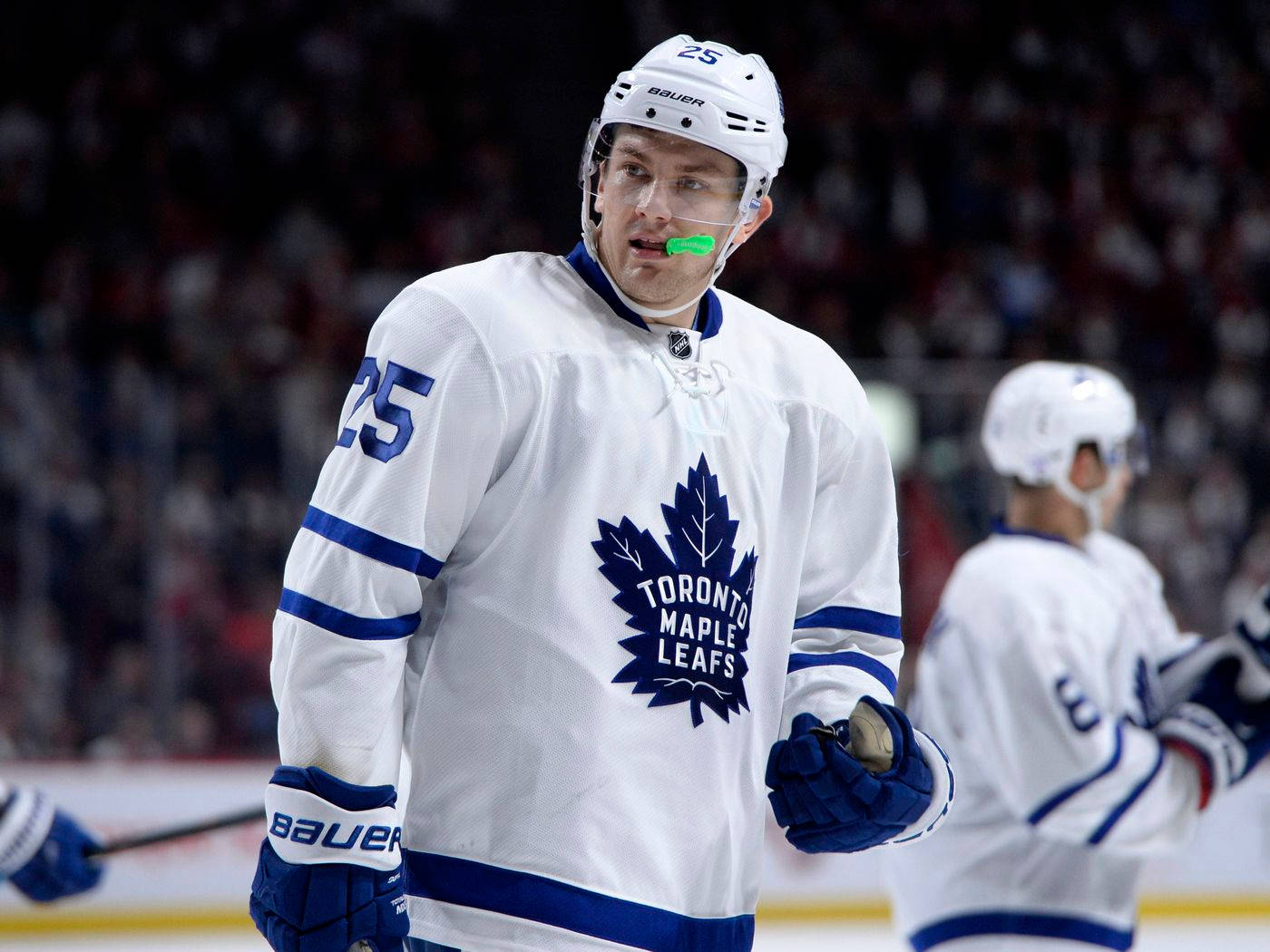 James Van Riemsdyk In His Bauer Uniform, Ready For Action On The Ice Wallpaper