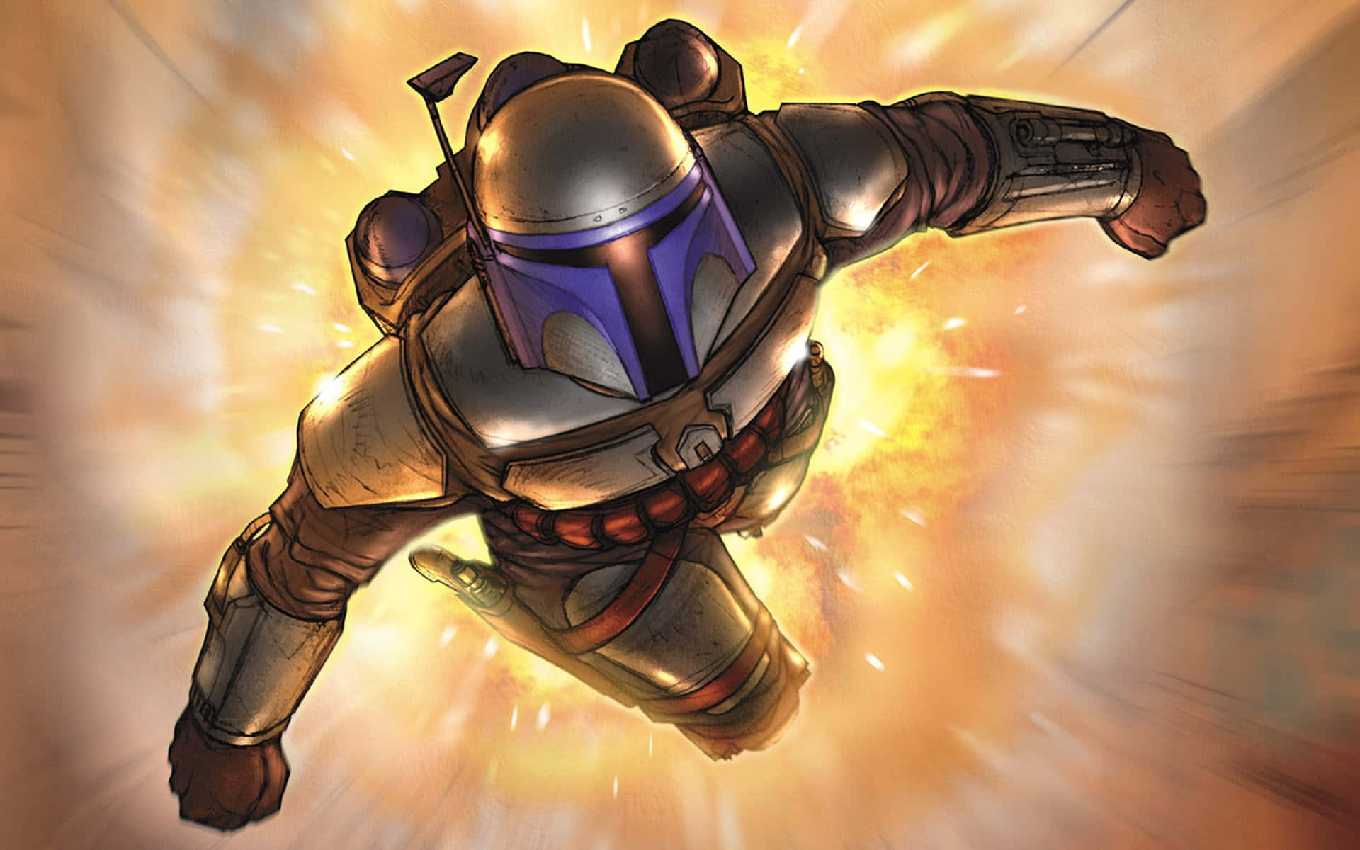 Jango Fett In Action - The Ultimate Bounty Hunter Wallpaper