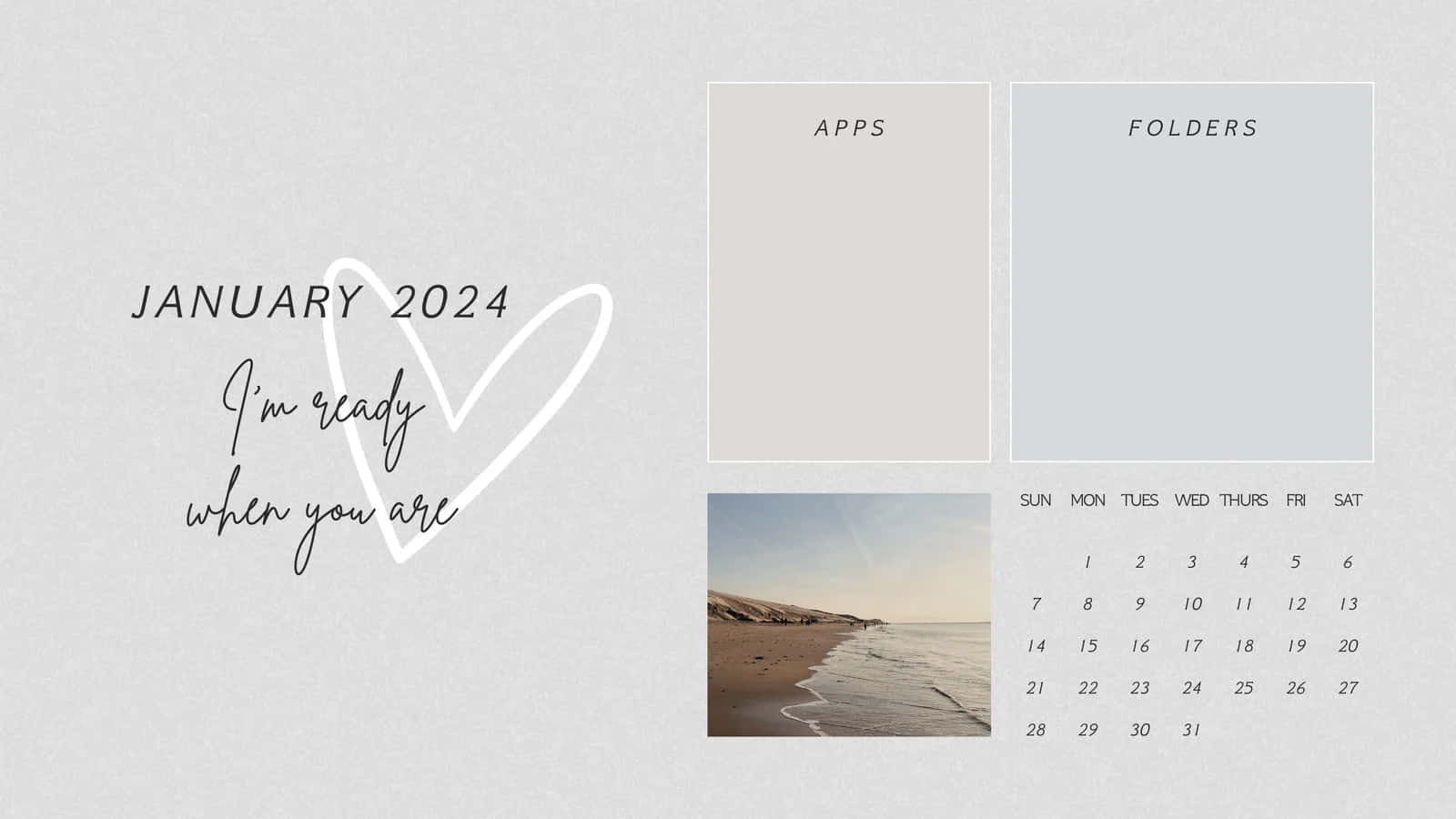 January2024 Desktop Organizer Wallpaper Wallpaper