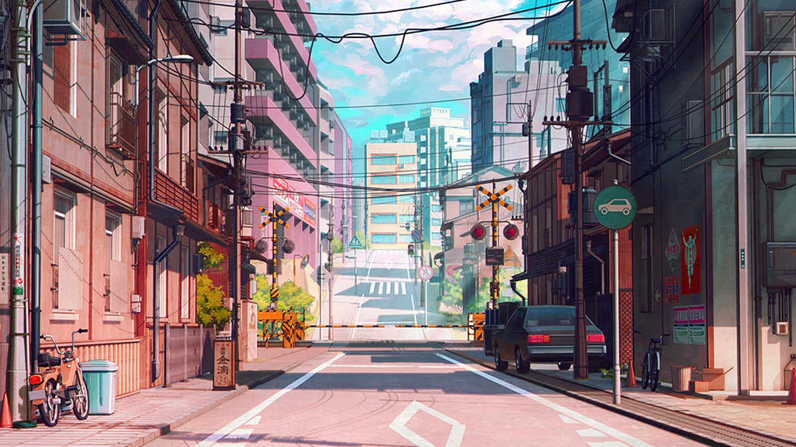 Japan Anime City Street Wallpaper