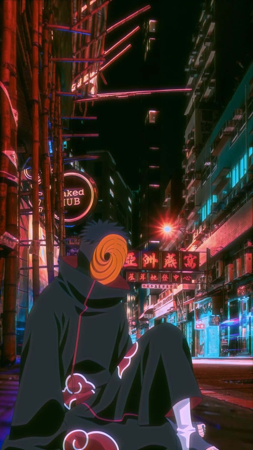 Japan Street With Tobi Iphone Wallpaper