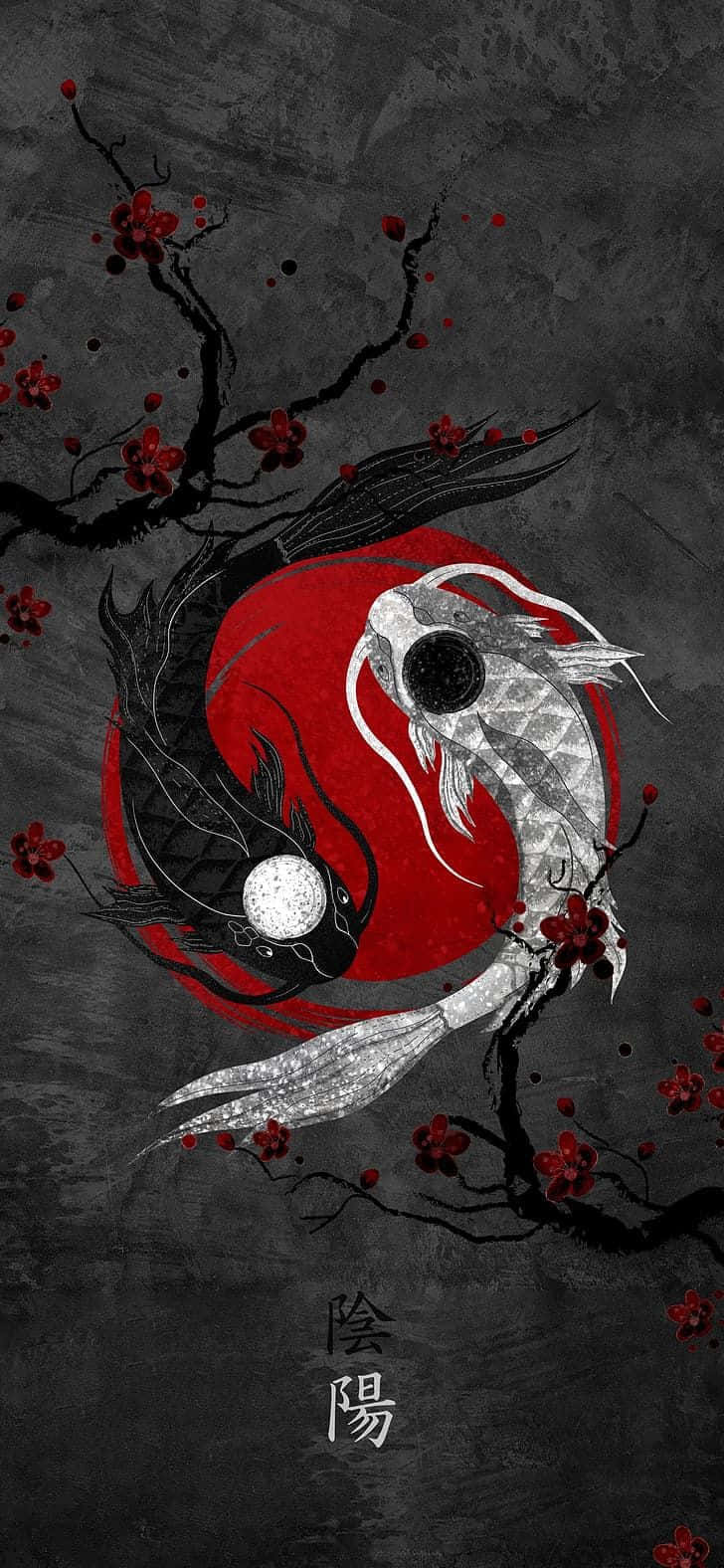 Japanese Yin Yang Catfish 4k Art Wallpaper