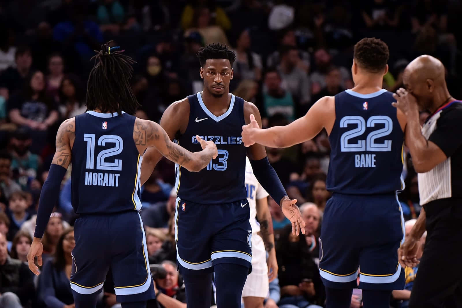 Jaren Jackson Jr. With Ja Morant And Desmond Bane Wallpaper