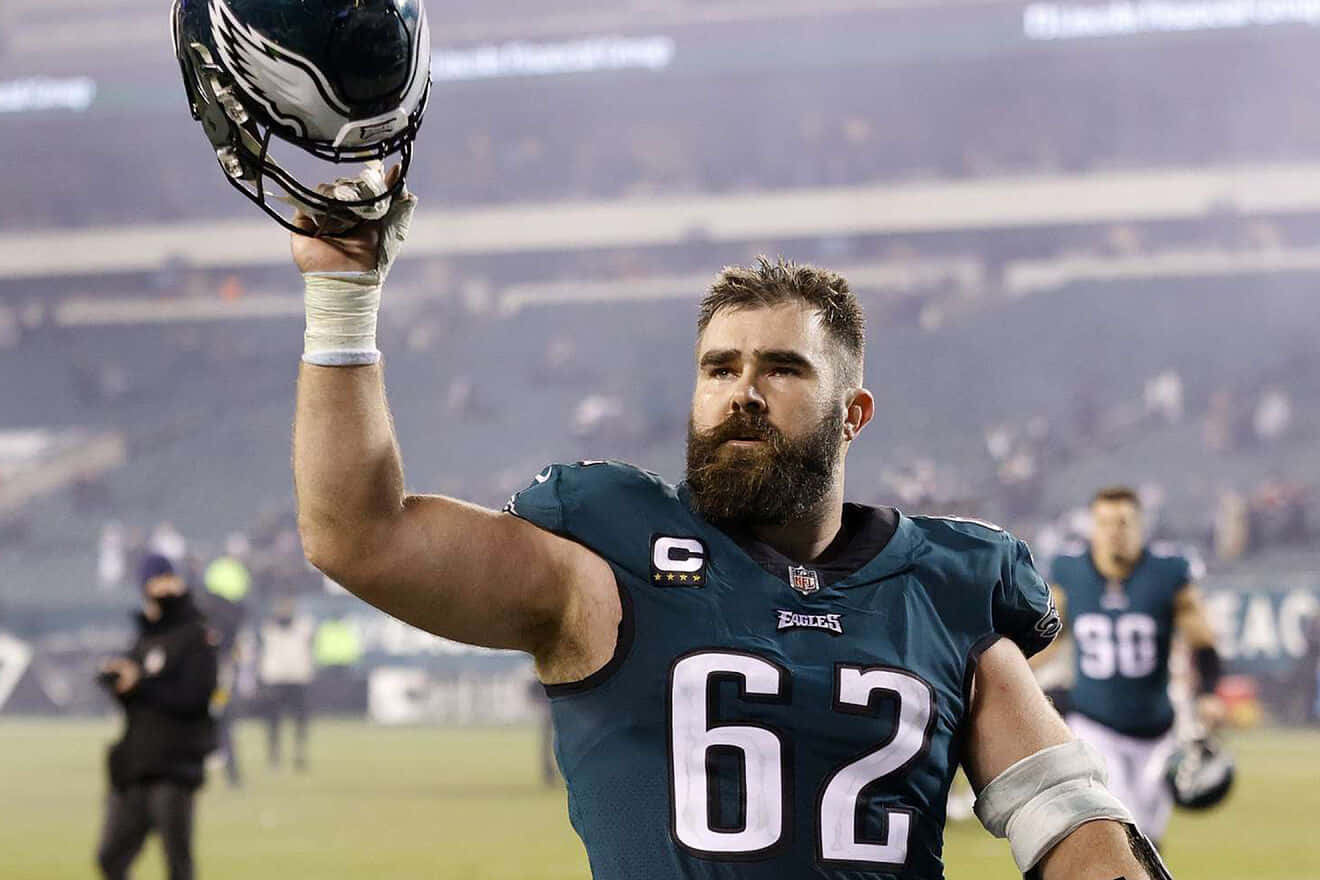 Jason Kelce Dominating The Field Wallpaper