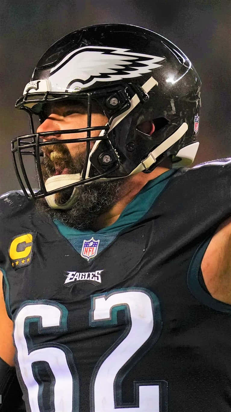 Jason Kelce Gearing Up For The Game Wallpaper