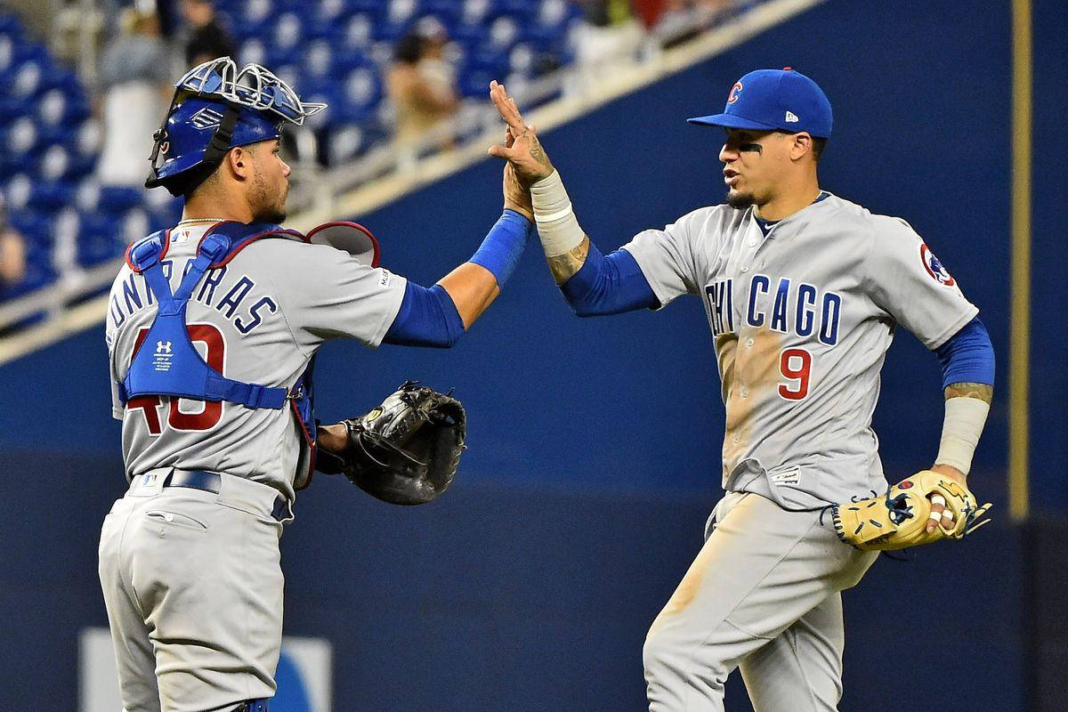 Javier Baez With Willson Contreras Wallpaper