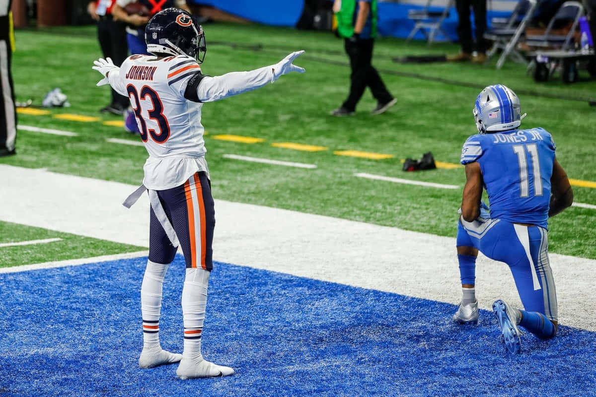 Jaylon Johnson Celebratingon Field Wallpaper