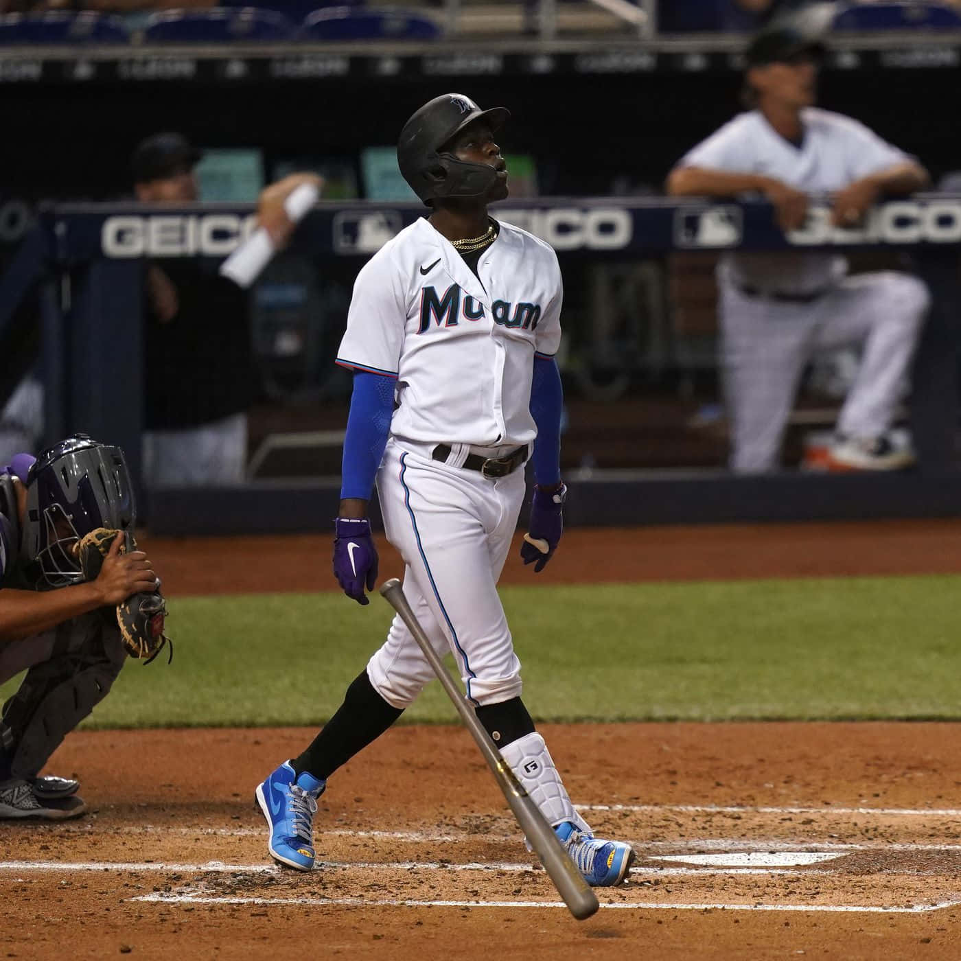 Jazz Chisholm Jr Batting Stance Miami Marlins Wallpaper